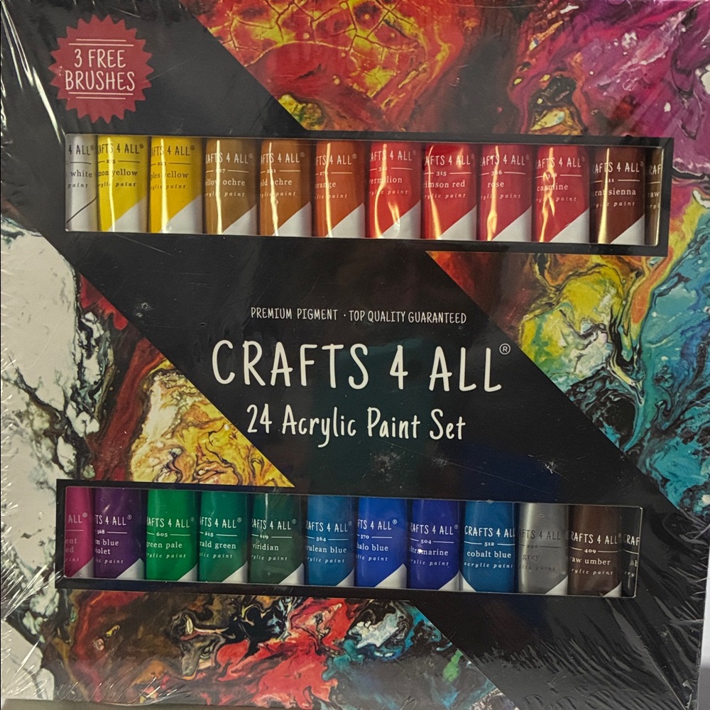 24 Acrylic Paint Set - Vibrant Multicolor